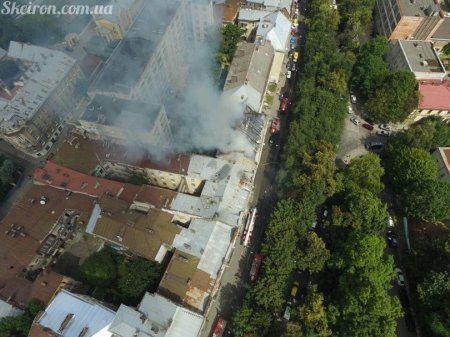 Страшный пожар в центре Львова