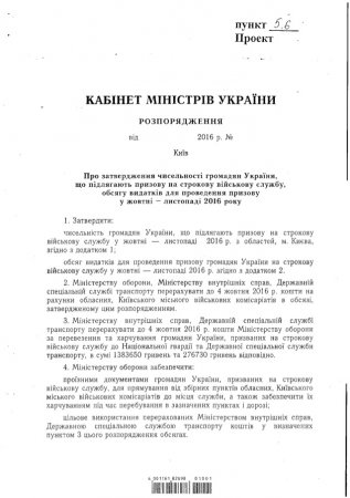 Кабмин определил количество граждан Украины, подпадающих под осенний призыв