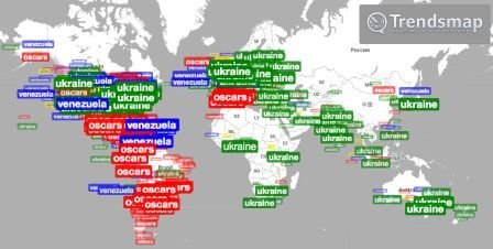 В Twitter Украине отдавали больше предпочтения нежели "Оскару"