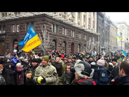 Как сегодня ребят из 12-го БТО встречали на Крещатике (Видео)