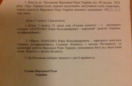 На главу регламентного комитета предлагают депутата от 