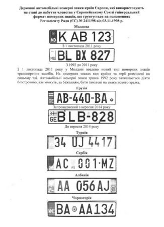 В Украине с марта вводят автомобильные номерные знаки европейского образца