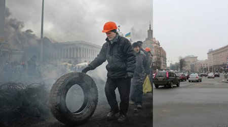 Майдан сегодня и год назад. ФОТО