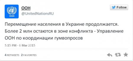 В зоне конфликта на Донбассе находится более 2 млн. мирных жителей - ООН