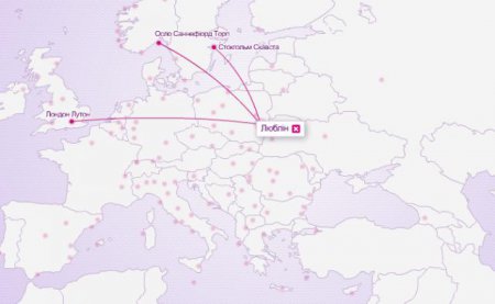 Соседние с Украиной страны, где работает WizzAir