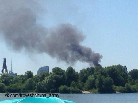 На Трухановом острове в Киеве пожар