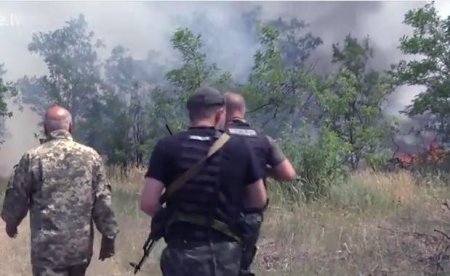 Под Трехизбенкой горит сосновый лес - результат обстрела из российских 