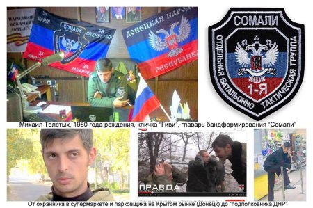 Донецкая милиция опубликовала фото лиц боевиков Гиви