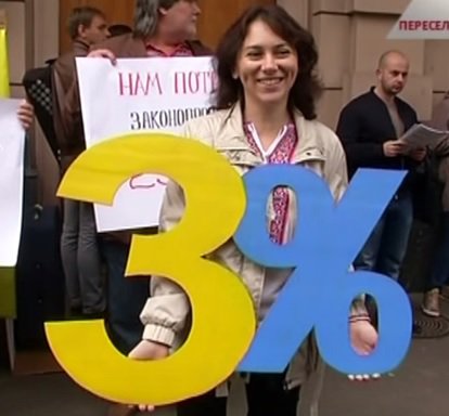 В Киеве переселенцы устроили митинг (ТВ, видео)
