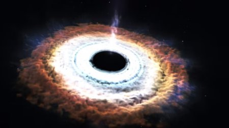 Поглощения звезды чёрной дырой. ВИДЕО