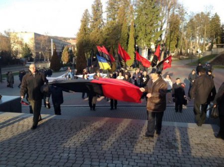 Львовские активисты просят признать красно-черный флаг официальным флагом ВСУ