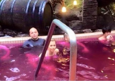 Сын Гонтаревой купается в бассейне с вина. Фото