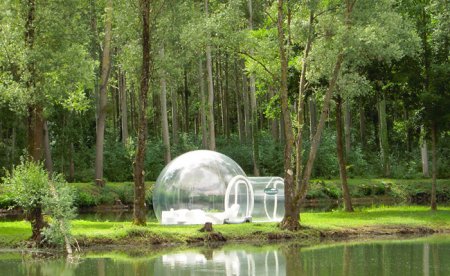Прозрачная палатка - откроет прекрасный пейзаж и защитит от дождя и ветра. ФОТО