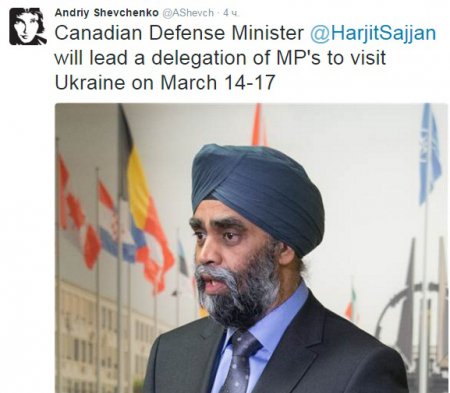 В Украину едет Министр обороны Канады