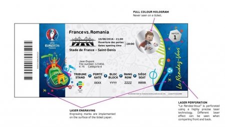 В UEFA показали дизайн билетов на ЕВРО-2016