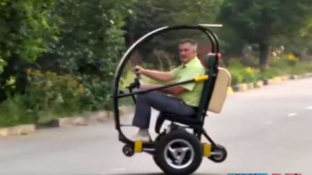 Украинский изобретатель создал уникальный двухколесный электромобиль. ФОТО. ВИДЕО 