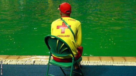 Олимпиады-2016: В соцсетях бурно обсуждают причину смены цвета воды в бассейне на зелёный