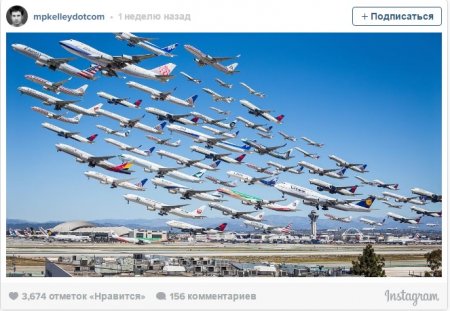 Фотограф собрал воедино сотни вылетов из аэропортов по всему миру. ФОТО