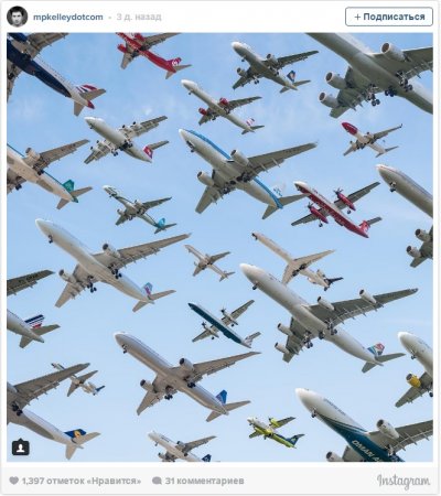 Фотограф собрал воедино сотни вылетов из аэропортов по всему миру. ФОТО