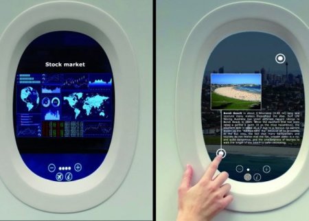 Вместо иллюминаторов в самолетах появятся планшеты 