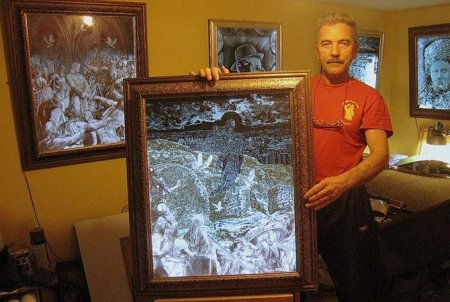 Пенсионер из Кривого Рога создает уникальные картины из стекла